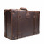 Back view of the dark coffee brown medium suitcase with handcrafted details and stitching. Made by Saddleback