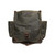 Front of the canvas backpack with the flap opened and displaying two side pockets. Made by Saddleback