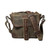 Front of the Indiana Satchel with a shoulder strap and a buckle to keep the bag shut. Made by Saddleback