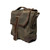Side view of the exterior Indiana Satchel with a handle and a buckle to keep the bag shut. Made by Saddleback