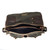 Inside of the canvas messenger bag with one large pocket and one smaller compartment for storage. Made by Saddleback