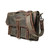 Side view of the Canvas Messenger bag with a shoulder strap, handle, and buckle to keep the bag closed. Made by Saddleback