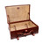 Saddleback Leather suitcase in chestnut empty.