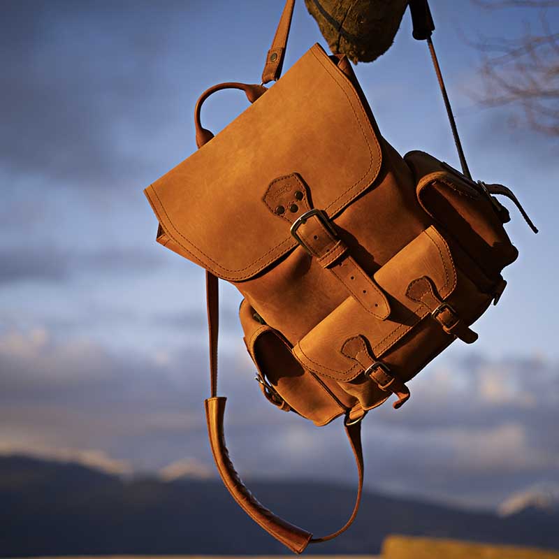 The Thin Front Pocket full grain Leather Backpack is perfect for those who want a stylish and durable backpack for work or travel.