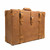 Tobacco colored medium suitcase with 3 buckles for added security and a handle for easy transport. Made by Saddleback