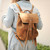 12" Tumbled Leather Drawstring Backpack