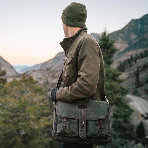 Front Pocket Weatherproof Canvas Messenger Bag