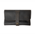 This is the front view of the black leather cord organizer